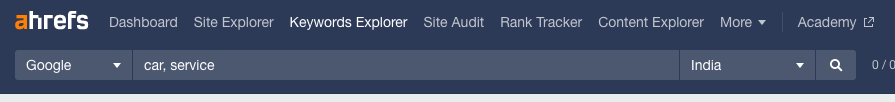 Ahrefs keyword search