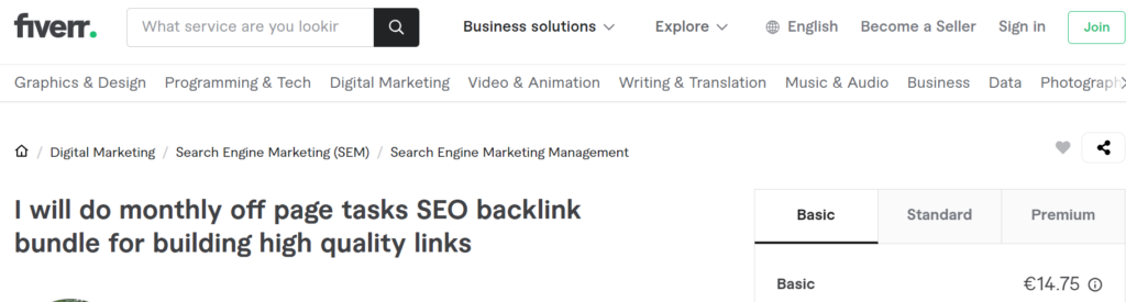 Fiverr SEO tasks