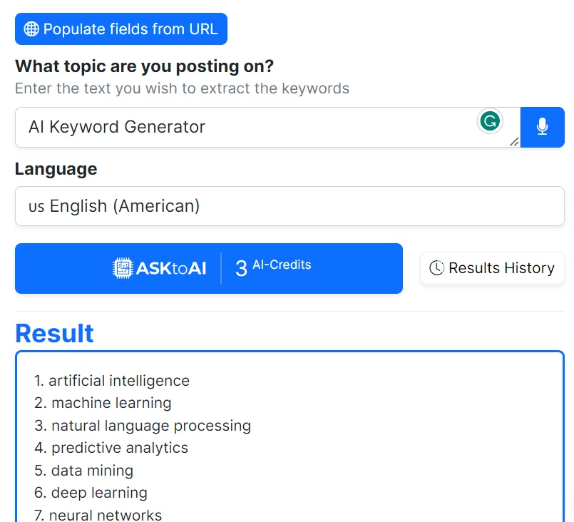 AI keyword generator