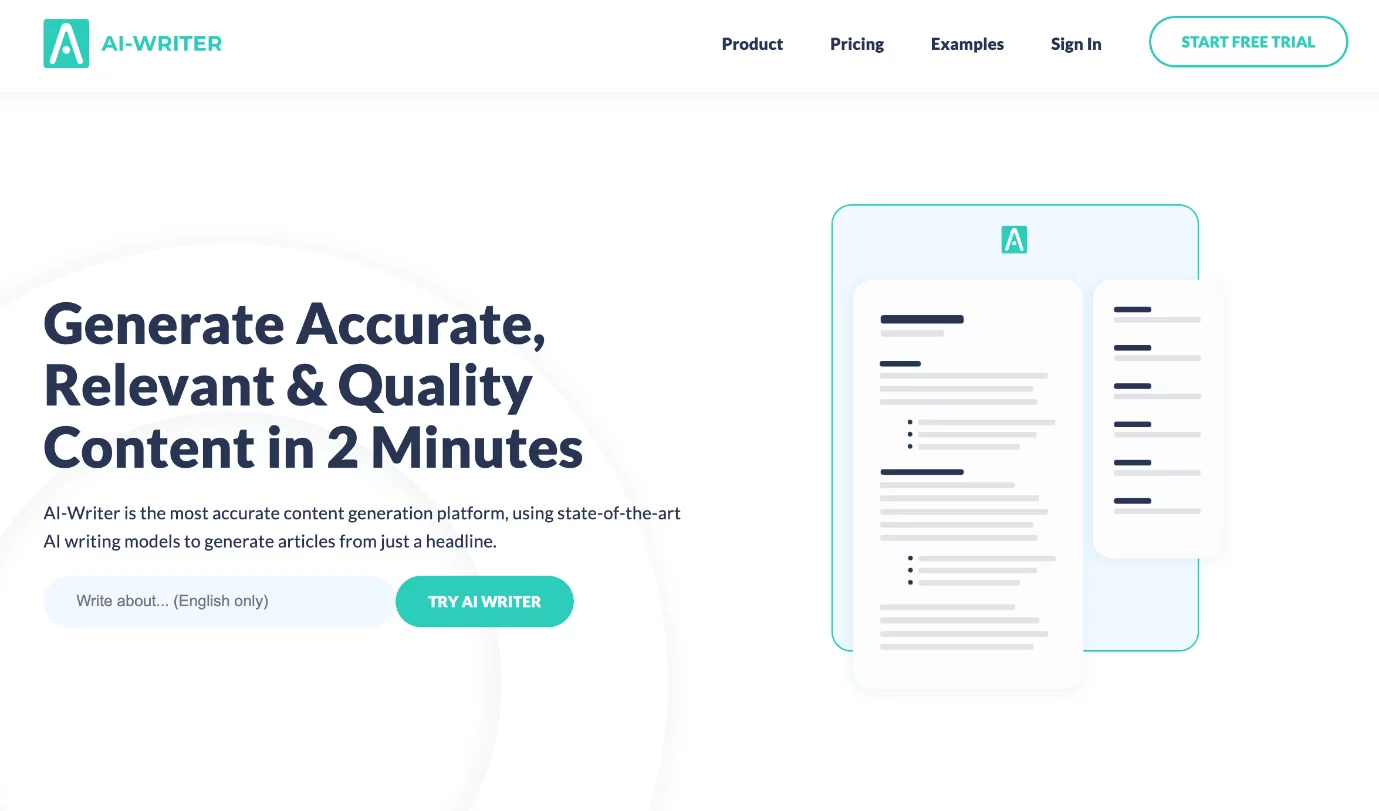 AI writer content generation