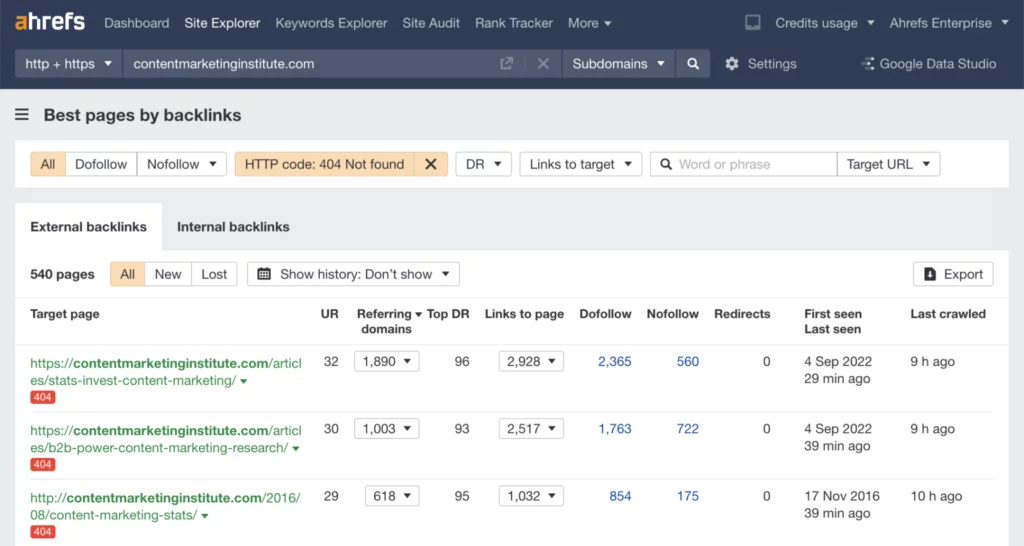 Ahrefs backlink checker